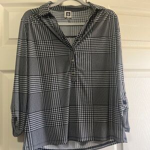 Anne Klein Houndstooth Blouse S